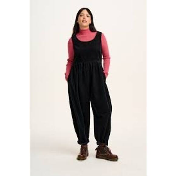 Lucy & Yak Pants - Lucy & Yak Black Corduroy Pinafore Jumpsuit